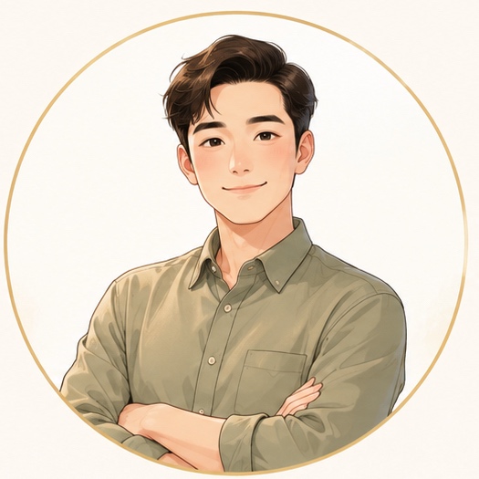 Tranh minh hoạ một người bố trẻ mặc áo sơ mi xanh ô-liu, khoanh tay trước ngực và mỉm cười.